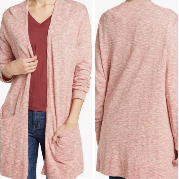 Madewell Summer Ryder Space Dye Heathered Open Front Long Sleeve Knit Cardigan - Picture 2 of 12